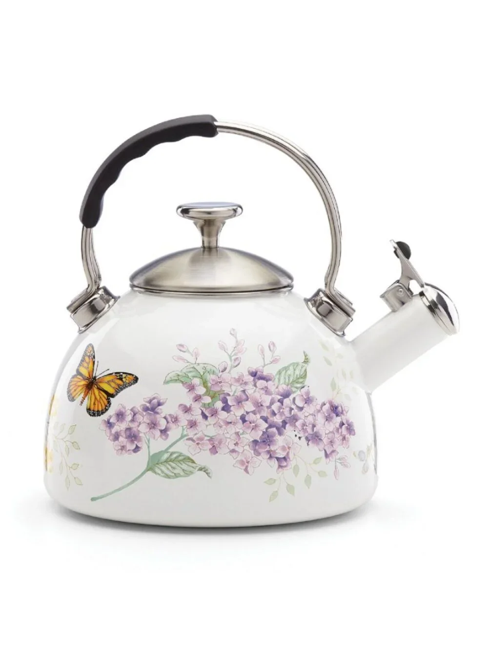 brand new LILAC PURPLE FLORAL Lenox Butterfly Meadow 2.5-Quart Tea Kettle